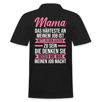 Mutter Mama - Männer Poloshirt - Schwarz - Hinten - Kai (181cm)