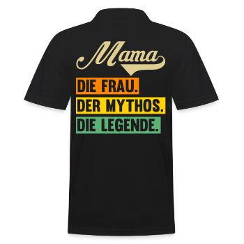 Mutter Mama - Männer Poloshirt - Schwarz - Hinten - Kai (181cm)