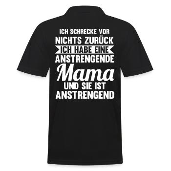 Sohn Tochter Mutter Mama - Männer Poloshirt - Schwarz - Hinten - Kai (181cm)