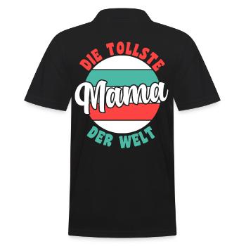 Mutter Mama - Männer Poloshirt - Schwarz - Hinten - Kai (181cm)