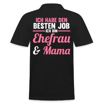 Mutter Mama - Männer Poloshirt - Schwarz - Hinten - Kai (181cm)