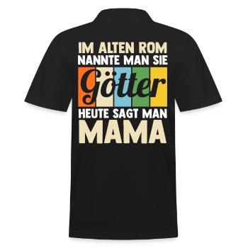 Mutter Mama - Männer Poloshirt - Schwarz - Hinten - Kai (181cm)