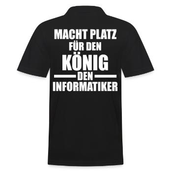 Informatik Programmierer IT Fachmann Informatiker - Männer Poloshirt - Schwarz - Hinten - Kai (181cm)