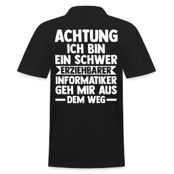 Informatik Programmierer IT Fachmann Informatiker - Männer Poloshirt - Schwarz - Hinten - Kai (181cm)