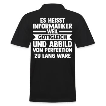 Informatik Programmierer IT Fachmann Informatiker - Männer Poloshirt - Schwarz - Hinten - Kai (181cm)