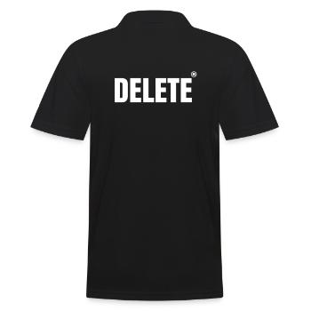 Computer Freak. LÖSCHEN - Männer Poloshirt - Schwarz - Hinten - Kai (181cm)