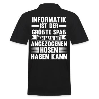 Programmierer IT Fachmann Informatiker Informatik - Männer Poloshirt - Schwarz - Hinten - Kai (181cm)
