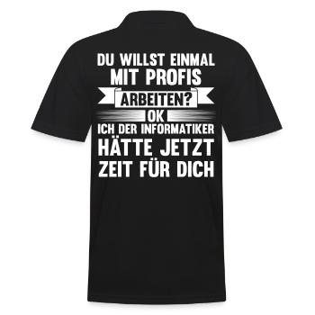 Programmierer IT Fachmann Informatiker Informatik - Männer Poloshirt - Schwarz - Hinten - Kai (181cm)