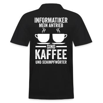 Programmierer Kaffee Informatiker Informatik - Männer Poloshirt - Schwarz - Hinten - Kai (181cm)