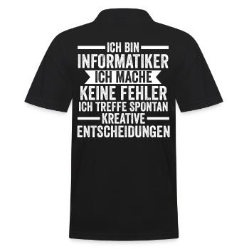 IT Fachmann Informatiker Informatik Programmierer - Männer Poloshirt - Schwarz - Hinten - Kai (181cm)