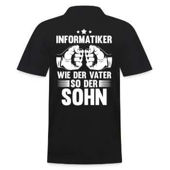 Vater Sohn Informatiker Informatik Programmierer - Männer Poloshirt - Schwarz - Hinten - Kai (181cm)