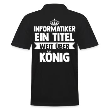 IT Fachmann Informatik Programmierer Informatiker - Männer Poloshirt - Schwarz - Hinten - Kai (181cm)