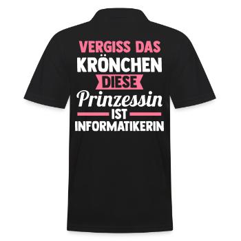 Prinzessin Informatik Programmierer Informatikerin - Männer Poloshirt - Schwarz - Hinten - Kai (181cm)