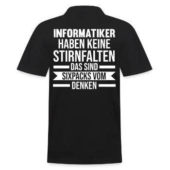 IT Fachmann Informatik Programmierer Informatiker - Männer Poloshirt - Schwarz - Hinten - Kai (181cm)