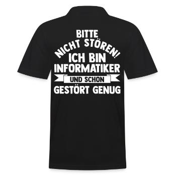 IT Fachmann Informatik Informatiker Programmierer - Männer Poloshirt - Schwarz - Hinten - Kai (181cm)