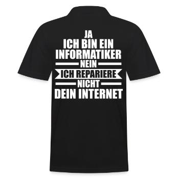 IT Fachmann Informatik Informatiker Programmierer - Männer Poloshirt - Schwarz - Hinten - Kai (181cm)