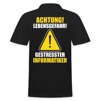 IT Fachmann Informatik Informatiker Programmierer - Männer Poloshirt - Schwarz - Hinten - Kai (181cm)