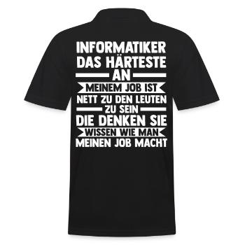 IT Fachmann Informatik Programmierer Informatiker - Männer Poloshirt - Schwarz - Hinten - Kai (181cm)