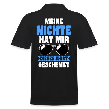 Patenonkel Nichte Pate Onkel - Männer Poloshirt - Schwarz - Hinten - Kai (181cm)