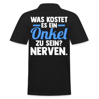 Patenonkel Pate Onkel - Männer Poloshirt - Schwarz - Hinten - Kai (181cm)