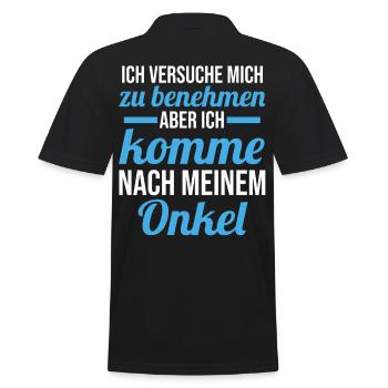 Patenonkel Nichte Neffe Onkel - Männer Poloshirt - Schwarz - Hinten - Kai (181cm)