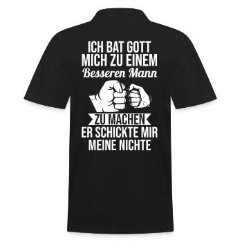 Patenonkel Pate Onkel - Männer Poloshirt - Schwarz - Hinten - Kai (181cm)