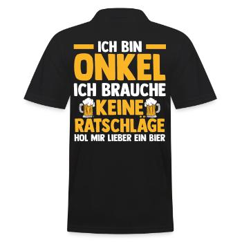 Patenonkel Pate Bier Onkel - Männer Poloshirt - Schwarz - Hinten - Kai (181cm)