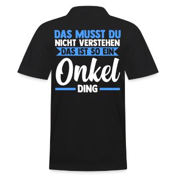 Patenonkel Pate Onkel - Männer Poloshirt - Schwarz - Hinten - Kai (181cm)