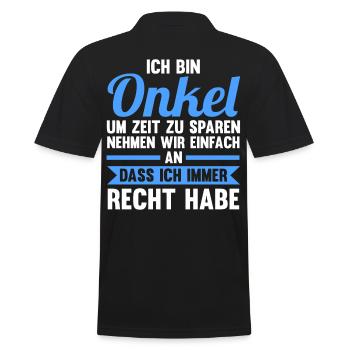 Patenonkel Pate Onkel - Männer Poloshirt - Schwarz - Hinten - Kai (181cm)