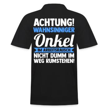 Patenonkel Pate Onkel - Männer Poloshirt - Schwarz - Hinten - Kai (181cm)