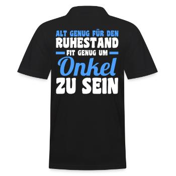 Patenonkel Pate Onkel - Männer Poloshirt - Schwarz - Hinten - Kai (181cm)