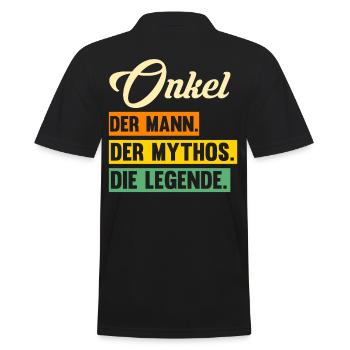 Patenonkel Pate Onkel - Männer Poloshirt - Schwarz - Hinten - Kai (181cm)