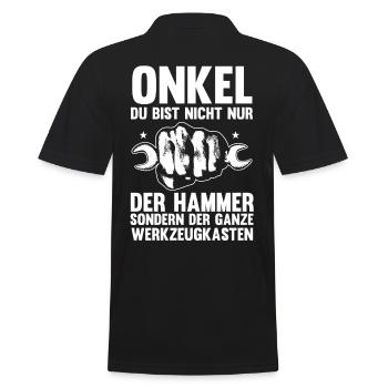 Patenonkel Pate Onkel - Männer Poloshirt - Schwarz - Hinten - Kai (181cm)