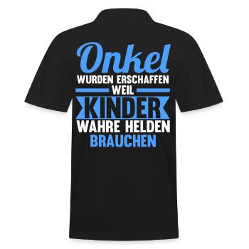 Patenonkel Pate Onkel - Männer Poloshirt - Schwarz - Hinten - Kai (181cm)