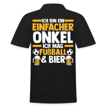 Patenonkel Fußball Bier Pate Onkel - Männer Poloshirt - Schwarz - Hinten - Kai (181cm)