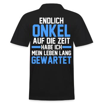 Patenonkel Pate Onkel - Männer Poloshirt - Schwarz - Hinten - Kai (181cm)