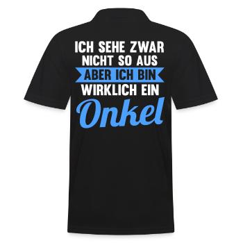 Patenonkel Pate Onkel - Männer Poloshirt - Schwarz - Hinten - Kai (181cm)