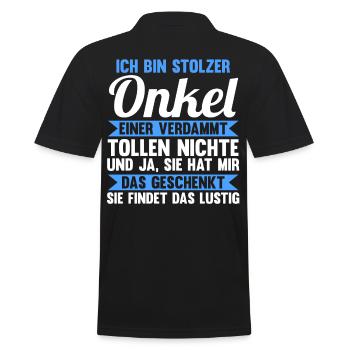Patenonkel Pate Onkel - Männer Poloshirt - Schwarz - Hinten - Kai (181cm)