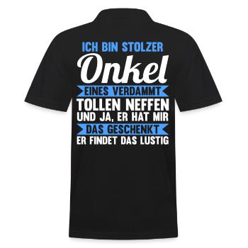 Patenonkel Pate Onkel - Männer Poloshirt - Schwarz - Hinten - Kai (181cm)