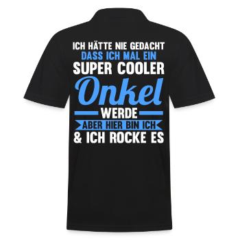 Patenonkel Pate Onkel - Männer Poloshirt - Schwarz - Hinten - Kai (181cm)