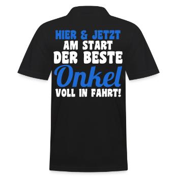 Patenonkel Pate Onkel - Männer Poloshirt - Schwarz - Hinten - Kai (181cm)