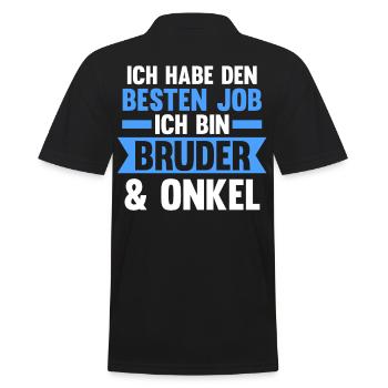 Patenonkel Pate Onkel - Männer Poloshirt - Schwarz - Hinten - Kai (181cm)