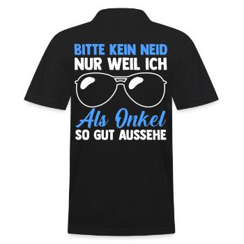 Patenonkel Pate Onkel - Männer Poloshirt - Schwarz - Hinten - Kai (181cm)