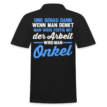 Patenonkel Pate Onkel - Männer Poloshirt - Schwarz - Hinten - Kai (181cm)