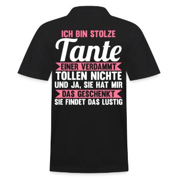 Patinntante Patin Tante - Männer Poloshirt - Schwarz - Hinten - Kai (181cm)