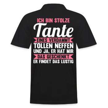 Patinntante Patin Tante - Männer Poloshirt - Schwarz - Hinten - Kai (181cm)
