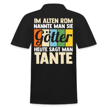Patinntante Patin Tante - Männer Poloshirt - Schwarz - Hinten - Kai (181cm)