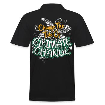 Change The Tide Of Climate Change - Men's Polo Shirt - black - Back - Kai (181cm)