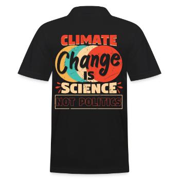 Climate Change Is Science Not Politics - Men's Polo Shirt - black - Back - Kai (181cm)