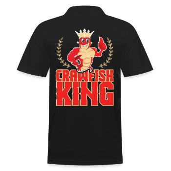 Crawfish King With Crown - Men's Polo Shirt - black - Back - Kai (181cm)